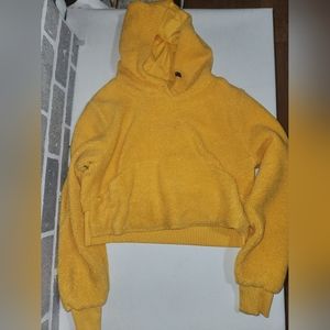 gymshark cropped yellow hoodie size small